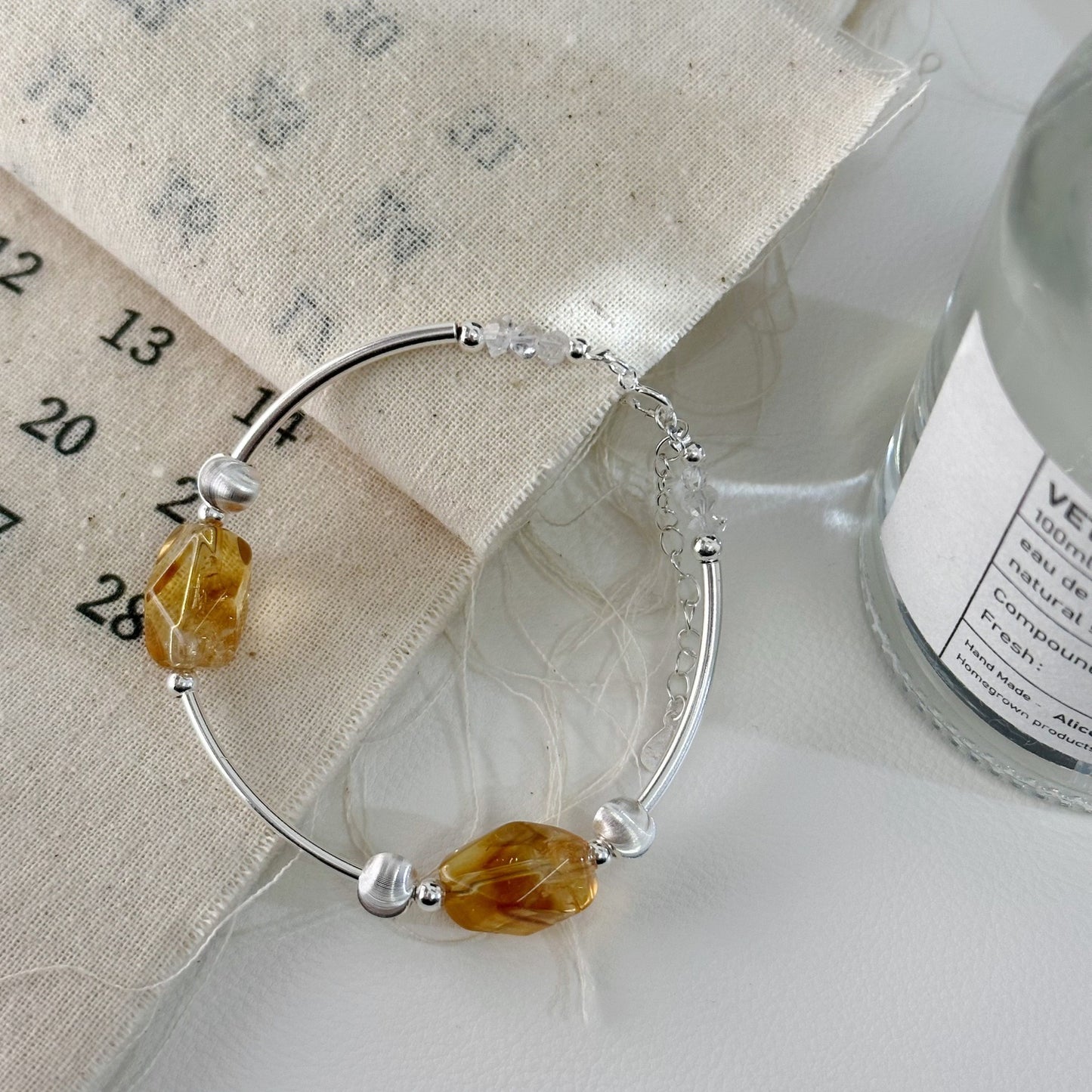 Crystal Candy - Amethyst(enhances focus) & Citrine(attracts wealth) Bracelet