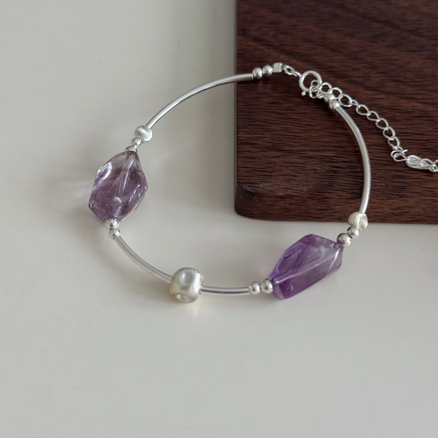 Crystal Candy - Amethyst(enhances focus) & Citrine(attracts wealth) Bracelet