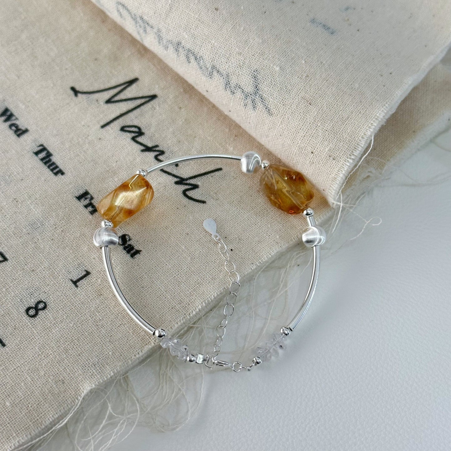 Crystal Candy - Amethyst(enhances focus) & Citrine(attracts wealth) Bracelet